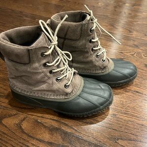 SOREL Brown and Black Kids Duck Boots